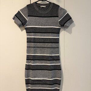 ZARA Stripe Fitted Knit Dress Size S